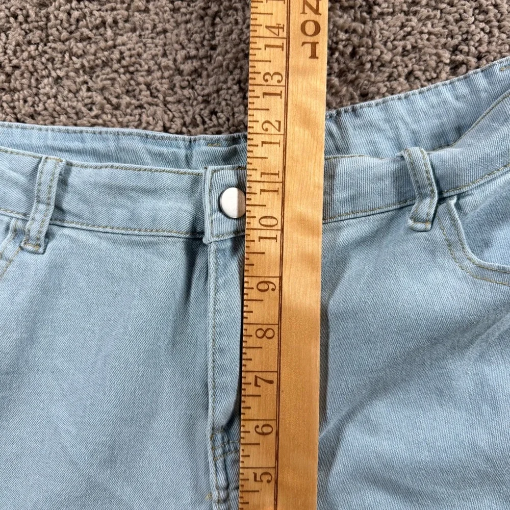 Light Wash Wide Leg Jeans Large Distressed Denim Pants jeans‎ high rise Womens
